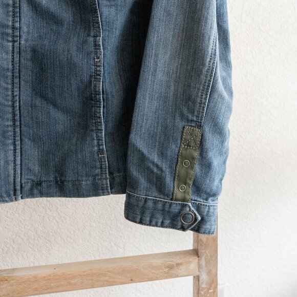 Avenue Jeans Denim Jacket Size 18/20 Utility-Inspired Button Zip Jean Jacket - Picture 4 of 6
